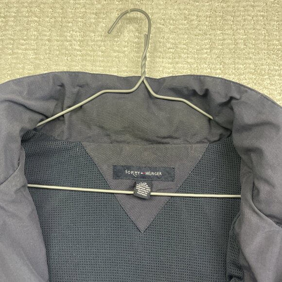 Tommy Hilfiger Jacket Men L Blue Yacht Sailing Full Zip Collared Hidden Hood - Picture 7 of 16